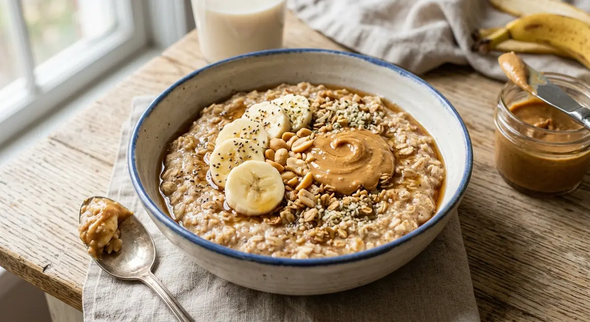 Peanut Butter Banana Protein Oatmeal